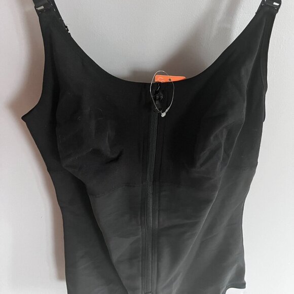 Women’s Plus Size Bodysuit Shapewear Black Size XXL Zip Front NWT Feeling Girl - Picture 2 of 10